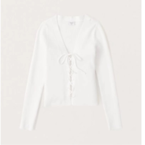 Abercrombie & Fitch, Elevated Knit Slim Lace-Up Cardigan, XS - Picture 2 of 5